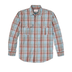 Filson's Washed Feather Cloth Shirt - Light Blue / Red / Natural Plaid