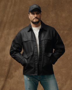 Lined Tin Cloth Cruiser Jacket - Black