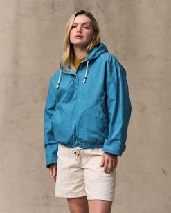 Women's Dry Wax Hooded Popover - Marine Blue