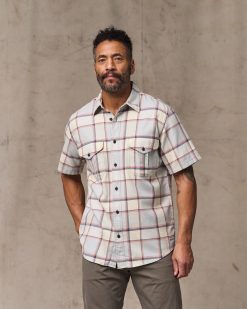 Short Sleeve Lightweight Alaskan Guide Shirt - Light Blue / Tan Plaid