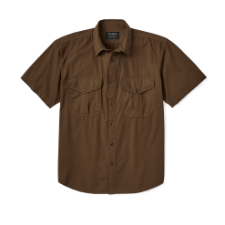 Filson's Washed Short Sleeve Feather Cloth Shirt - Lab Brown