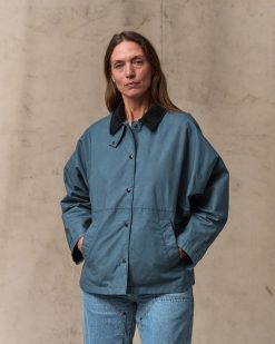 Women's Harbor Front Waxed Jacket - Navy
